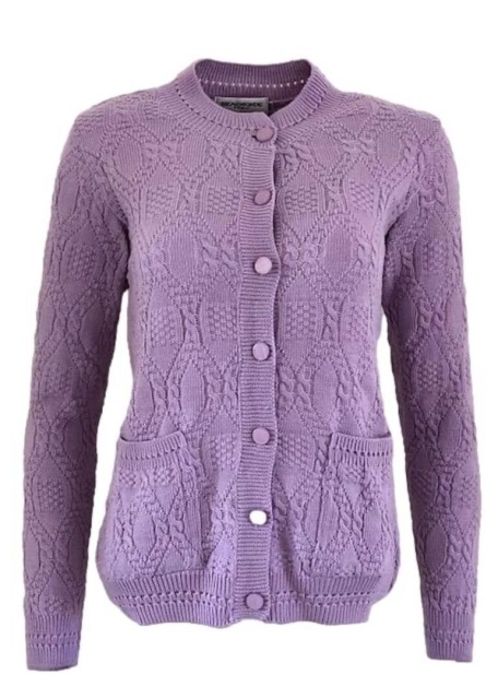 Beaumonde Lilac Cable Knitted Cardigan