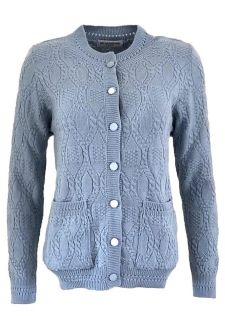 Beaumonde Pale Blue Cable Knitted Cardigan