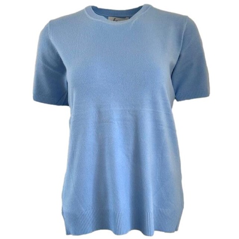 Emma Sky Blue Short Sleeve Jumper