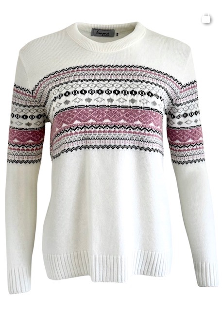 Emma Cream Jacquard Design Jumper