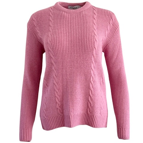 Emma Dusky Pink Cable Front Jumper