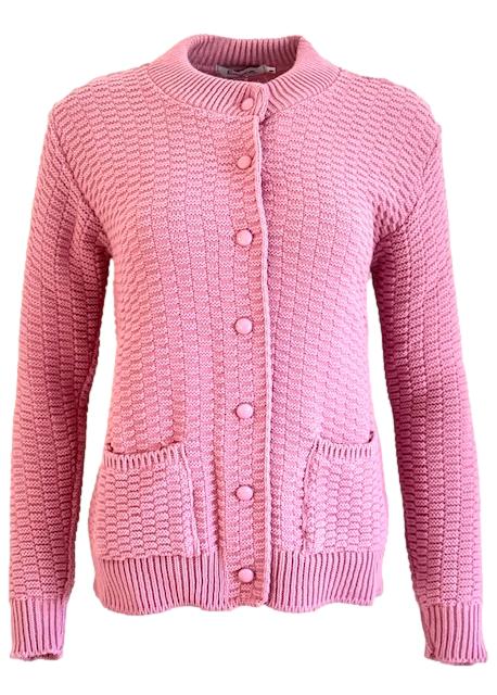 Emma Dusky Pink Round Neck Pocket Cardigan