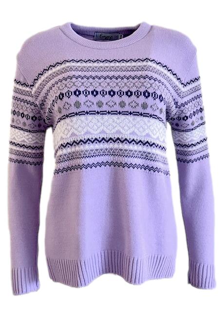 Emma Lilac Jacquard Design Jumper