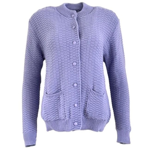 Emma Lilac Round Neck Pocket Cardigan