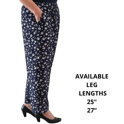Emma Navy Floral Trousers