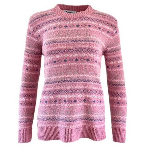 Emma Dusky Pink Fairisle Jumper