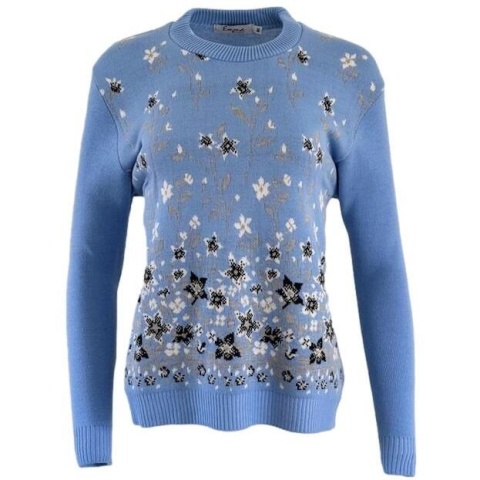 Emma Sky Blue Floral Jumper