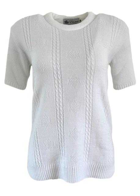 Emma White Short Sleeve Jumper