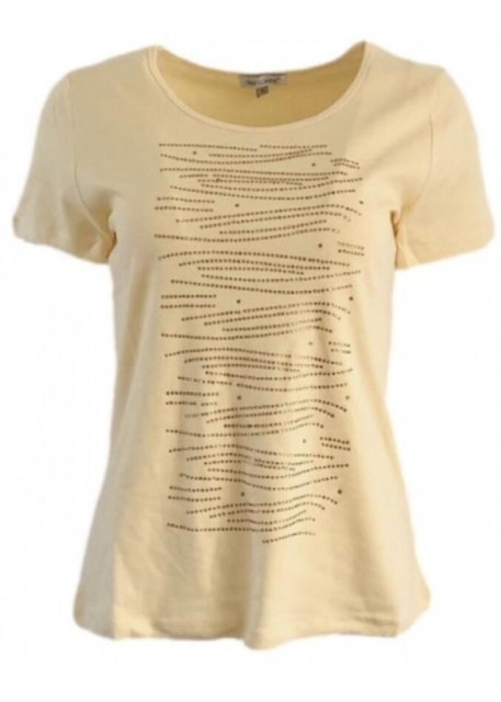 Fay Louise Yellow Diamante Front T-Shirt