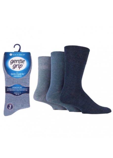 Gentle Grip Blue  Men's Socks