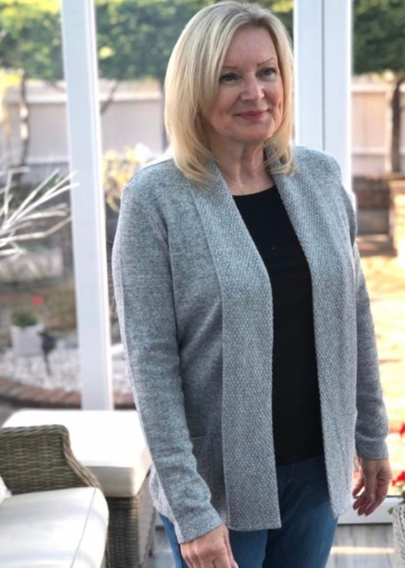 Monique Grey Edge to Edge Pocket Cardigan