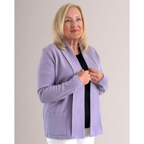 Monique Lilac Edge to Edge Pocket Cardigan