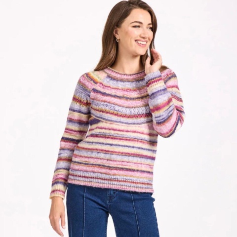 Mudflower Pink Space Dye Cable Jumper