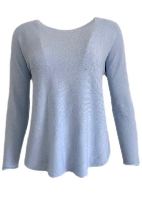 My Italy Light Blue Round Neck Jumper