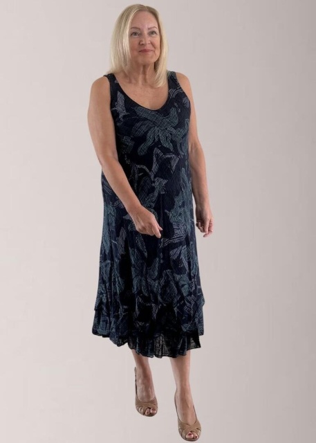 Nina Murati Italian Navy Sleeveless Dress