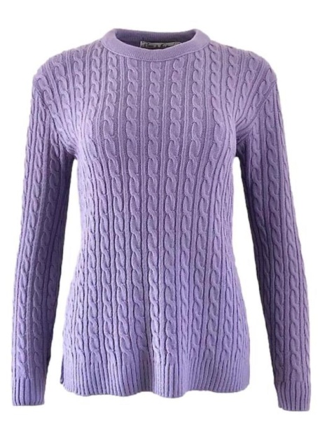 Pure and Natural Pale Lilac Cable Jumper