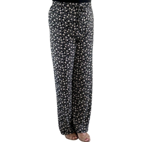 Saloos Black Daisy Design Tie Waist Trousers