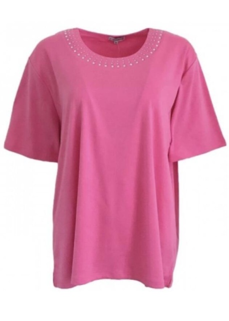 Text Cerise Plus Size Diamante Detail T-Shirt