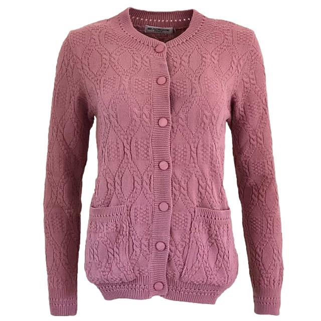 Beaumonde Lilac Cable Knitted Cardigan