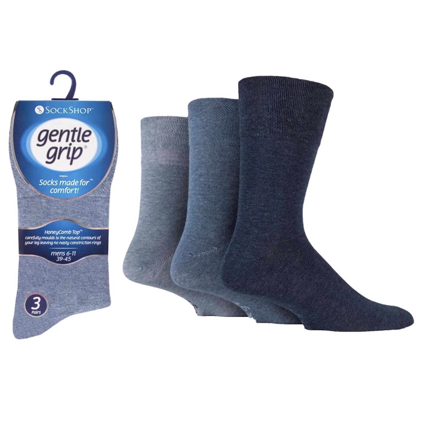 Gentle Grip Blue Men's Socks